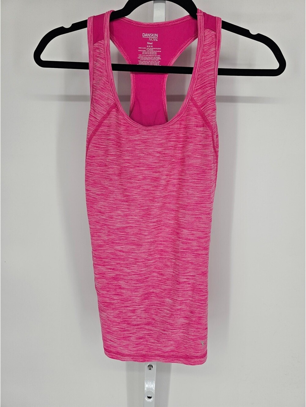 Danskin Now Womens Sz M Fitted Racerback Tank Top Bubblegum Pink